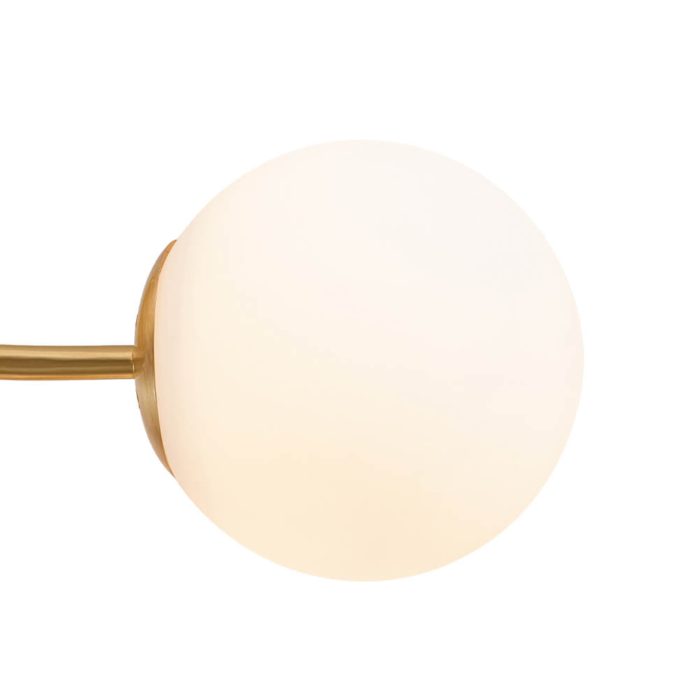 LightfixturesUAE-8-Light Mid-century Opal Glass Globe Sputnik Semi-Flush Mount-Ceiling Lights-Brass-