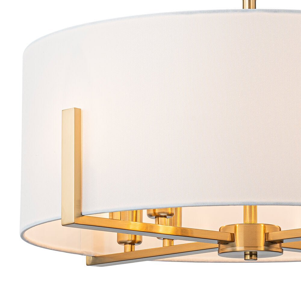 LightfixturesUAE-8-Light Modern Fabric Shade Drum Chandelier-Chandeliers-Black-