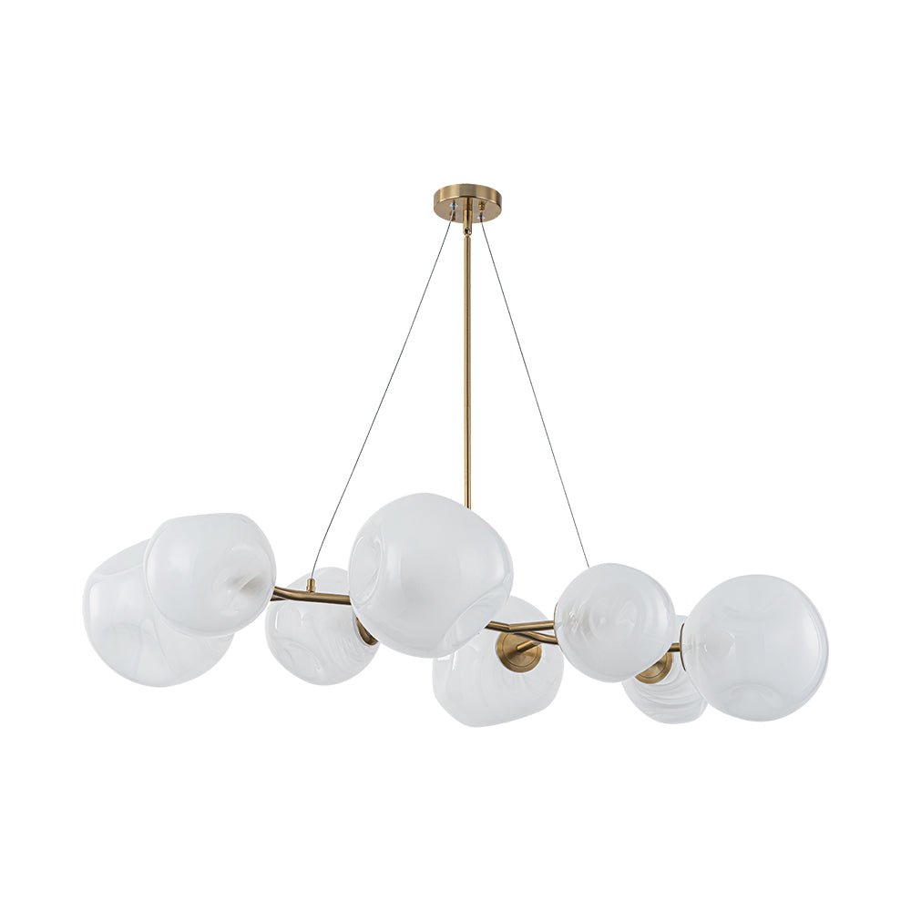 LightfixturesUAE-8-Light Modern Glam Cloud Glass Chandelier-Chandeliers-Brass-