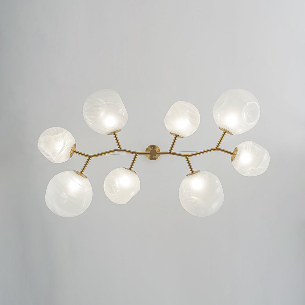 LightfixturesUAE-8-Light Modern Glam Cloud Glass Chandelier-Chandeliers-Brass-