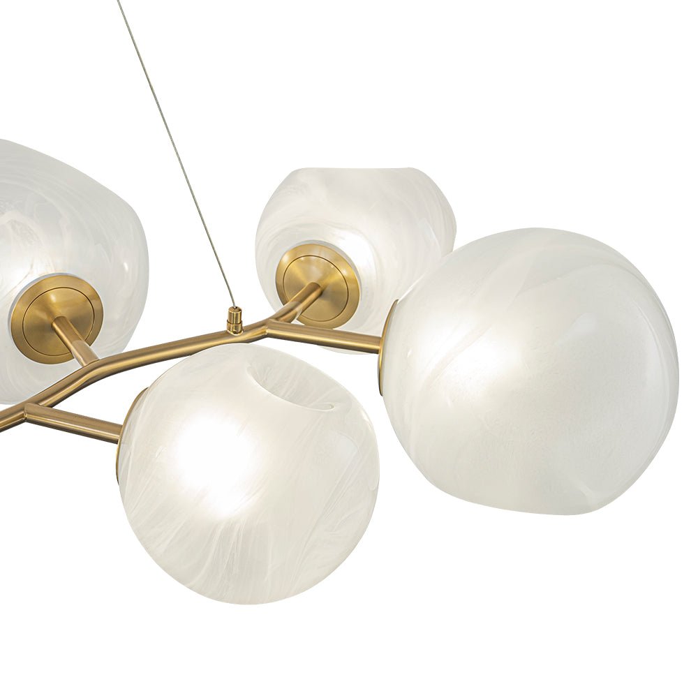 LightfixturesUAE-8-Light Modern Glam Cloud Glass Chandelier-Chandeliers-Brass-