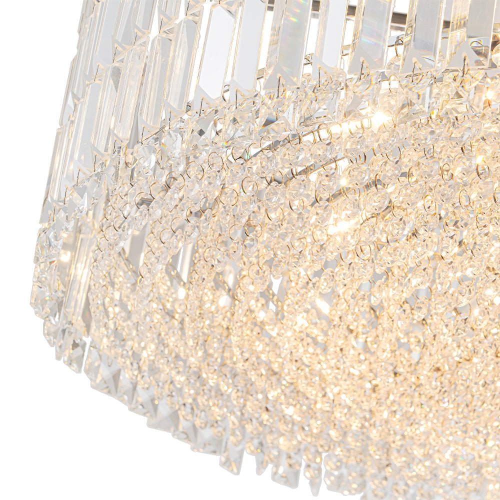 LightfixturesUAE-8-Light Modern Glass Crystal Round Chandelier-Chandeliers-Gold-12-Light