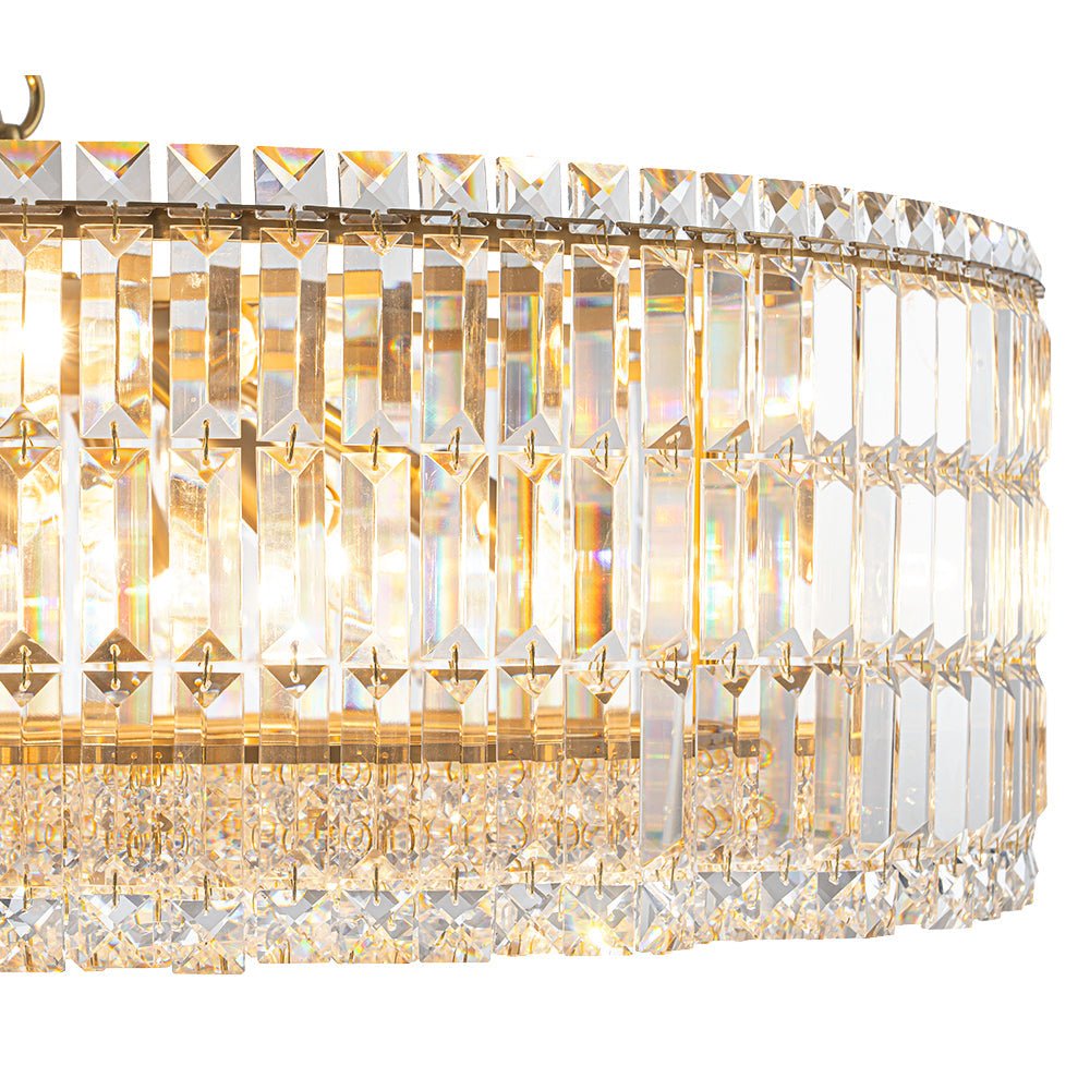 LightfixturesUAE-8-Light Modern Glass Crystal Round Chandelier-Chandeliers-Gold-12-Light