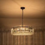 LightfixturesUAE-8-Light Modern Glass Crystal Round Chandelier-Chandeliers-Gold-12-Light