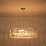 LightfixturesUAE-8-Light Modern Glass Crystal Round Chandelier-Chandeliers-Gold-12-Light