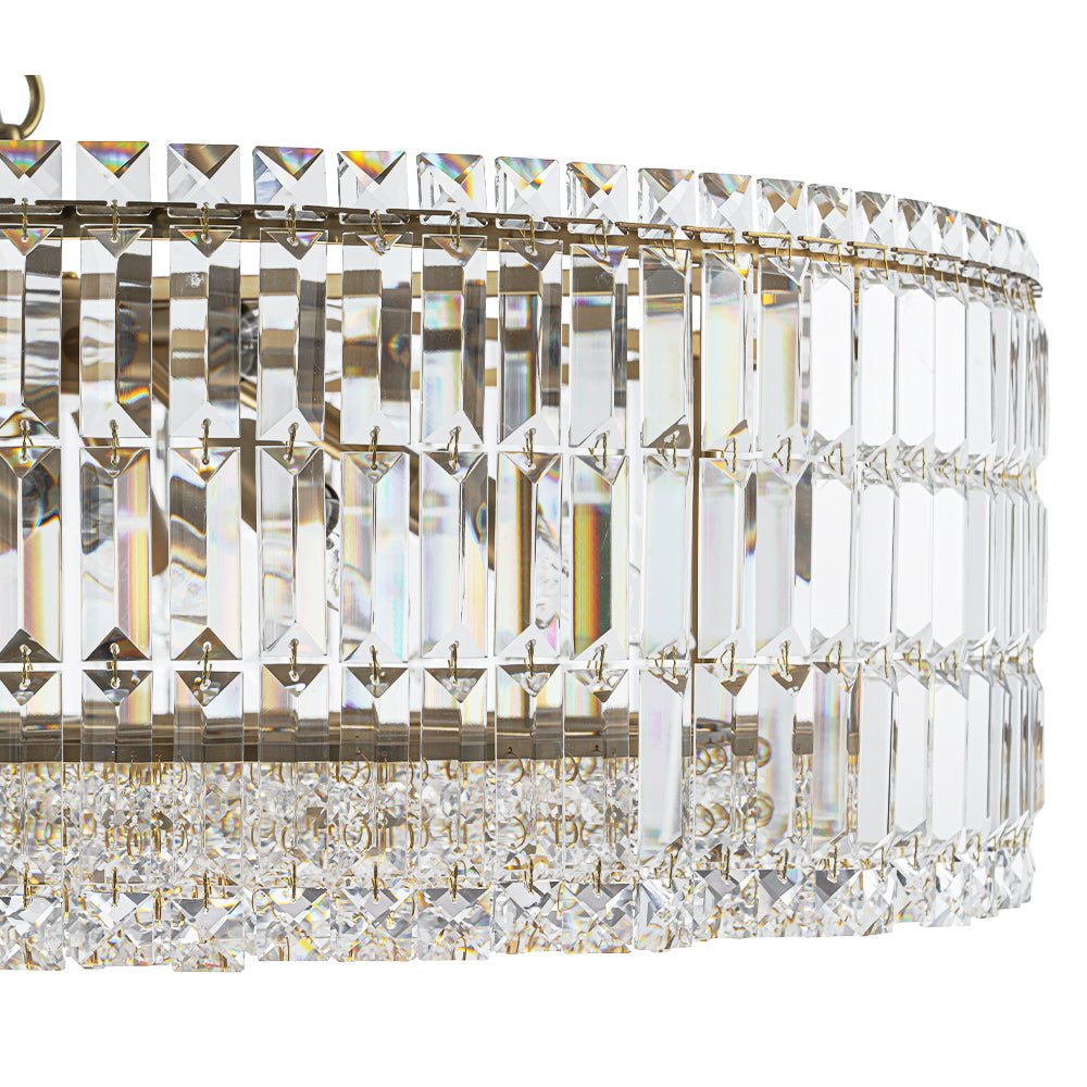 LightfixturesUAE-8-Light Modern Glass Crystal Round Chandelier-Chandeliers-Gold-12-Light