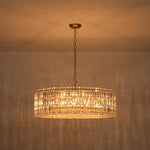 LightfixturesUAE-8-Light Modern Glass Crystal Round Chandelier-Chandeliers-Gold-12-Light