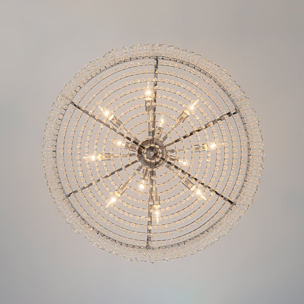 LightfixturesUAE-8-Light Modern Glass Crystal Round Chandelier-Chandeliers-Gold-12-Light