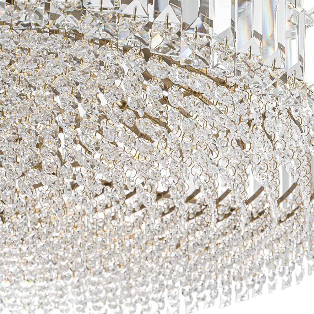 LightfixturesUAE-8-Light Modern Glass Crystal Round Chandelier-Chandeliers-Gold-12-Light