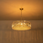 LightfixturesUAE-8-Light Modern Glass Crystal Round Chandelier-Chandeliers-Gold-12-Light