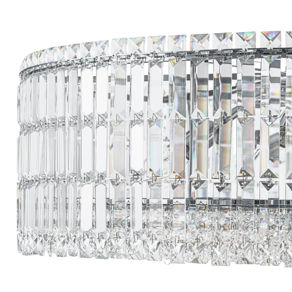 LightfixturesUAE-8-Light Modern Glass Crystal Round Chandelier-Chandeliers-Gold-12-Light