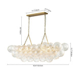 LightfixturesUAE-8-Light Modern Grand Clear Ribbed Bubble Glass Linear Chandelier-Chandeliers-8-Light-Brass