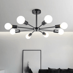 LightfixturesUAE-8-Light Modern Sputnik Semi Flush Mount Ceiling Light-Ceiling Lights-Black-