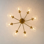 LightfixturesUAE-8-Light Modern Water Pattern Glass Bubble Sputnik Semi Flush Mount-Ceiling Lights-Brushed Gold-