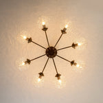 LightfixturesUAE-8-Light Modern Water Pattern Glass Bubble Sputnik Semi Flush Mount-Ceiling Lights-Brushed Gold-