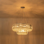 LightfixturesUAE-8/12-Light Bauhaus Crystal Glass Round Chandelier-Chandeliers-Chrome-8-Light