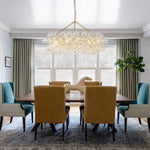 LightfixturesUAE-8/12-Light Modern Luxury Large Ribbed Glass Bubble Cluster Chandelier-Chandeliers-12-Light-Brass