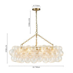 LightfixturesUAE-8/12-Light Modern Luxury Large Ribbed Glass Bubble Cluster Chandelier-Chandeliers-8-Light-Brass