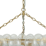 LightfixturesUAE-8/12-Light Modern Luxury Large Ribbed Glass Bubble Cluster Chandelier-Chandeliers-8-Light-Brass