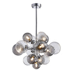 LightfixturesUAE-8/18-Light Modern Cluster Clear Gray Glass Globes Grape Chandelier-Chandeliers-15 Globes-