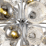 LightfixturesUAE-8/18-Light Modern Cluster Clear Gray Glass Globes Grape Chandelier-Chandeliers-15 Globes-