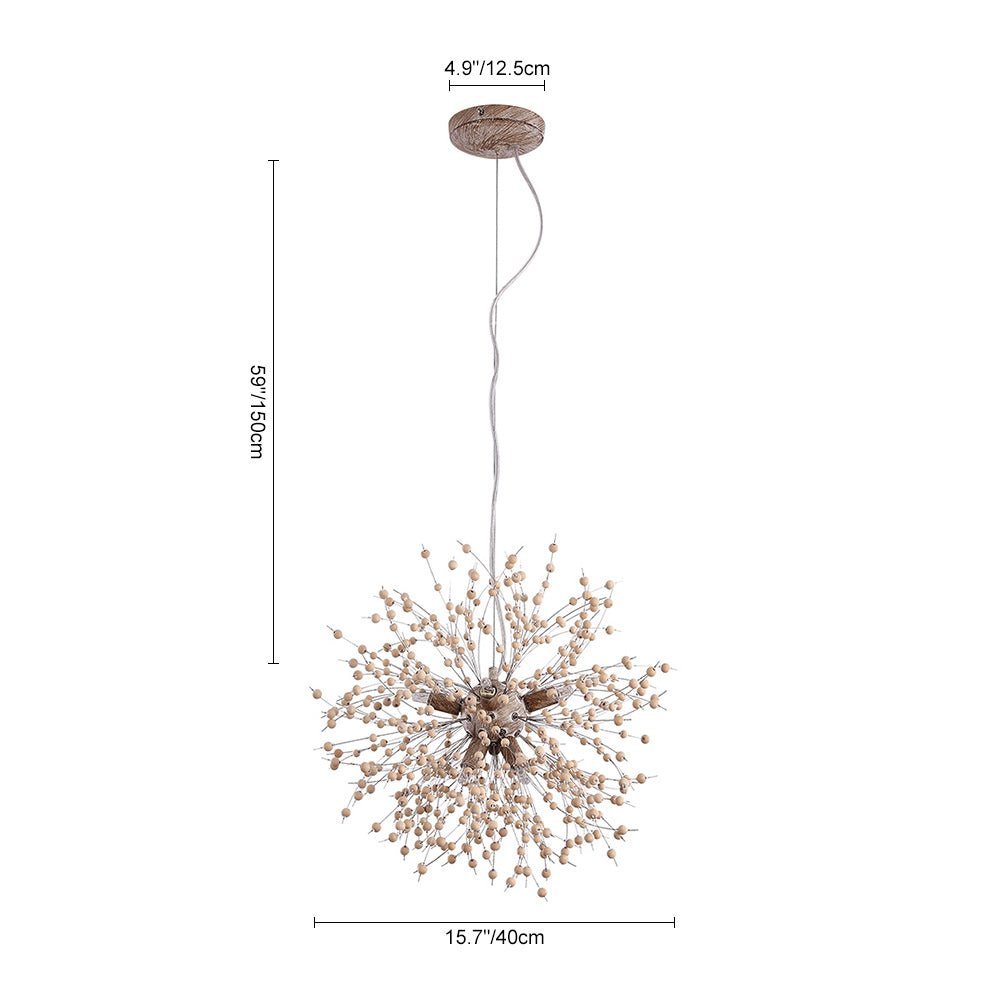 LightfixturesUAE-8/9 Light Modern Boho Firework Wood Beads Dandelion Sputnik Chandelier-Chandeliers-8-Light-