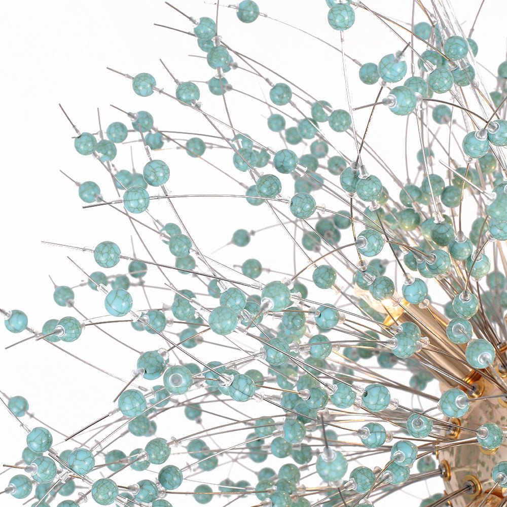 LightfixturesUAE-9-Light Modern Coastal Aqua Sea Firework Chandelier-Chandeliers-Chrome-