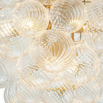 LightfixturesUAE-9-Light Modern Glam Clear Ribbed Glass Grape Cluster Chandelier-Chandeliers-9-Light-Brass