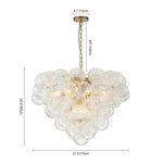 LightfixturesUAE-9-Light Modern Glam Clear Ribbed Glass Grape Cluster Chandelier-Chandeliers-9-Light-Brass