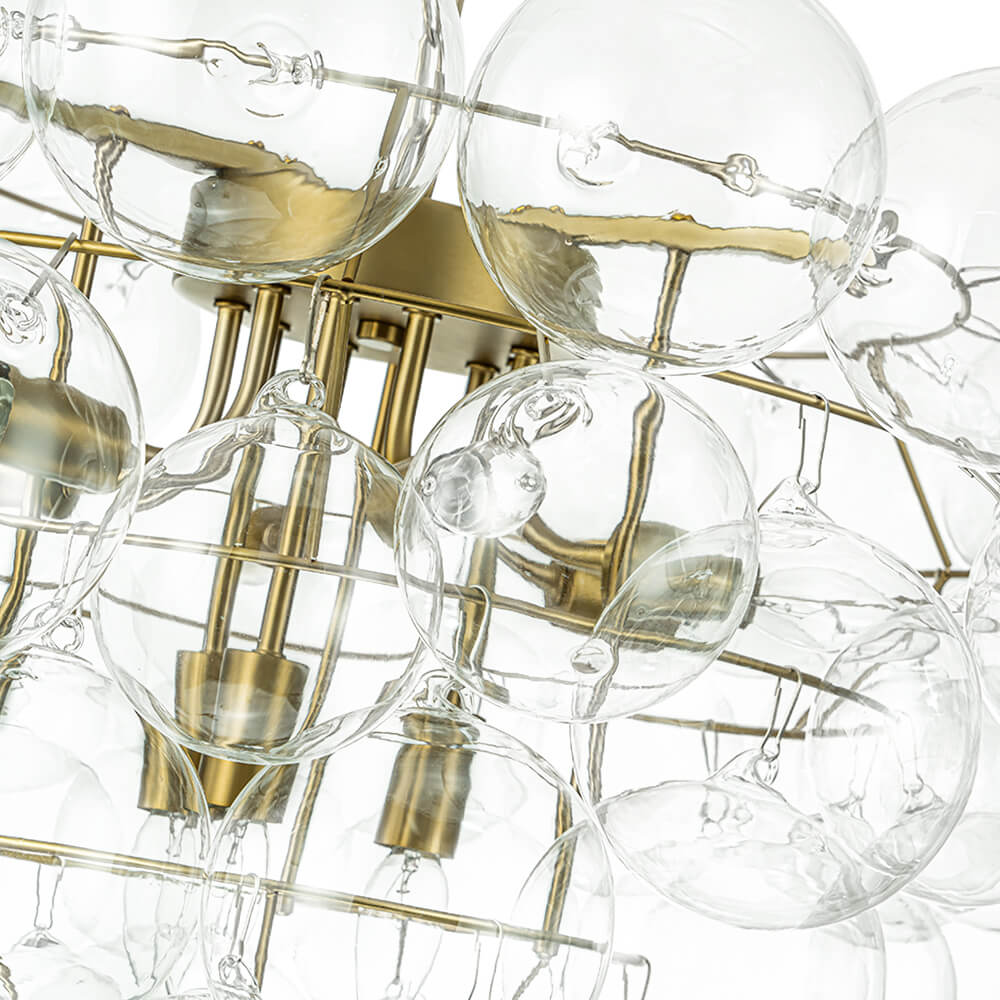 LightfixturesUAE-9-Light Modern Luxury Clear Bubble Grape Cluster Chandelier-Chandeliers-9-Light-