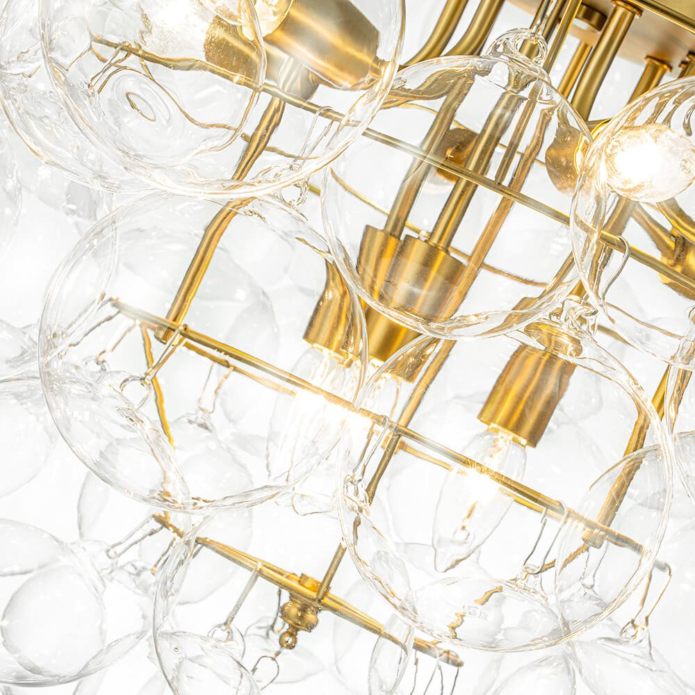 LightfixturesUAE-9-Light Modern Luxury Clear Bubble Grape Cluster Chandelier-Chandeliers-9-Light-