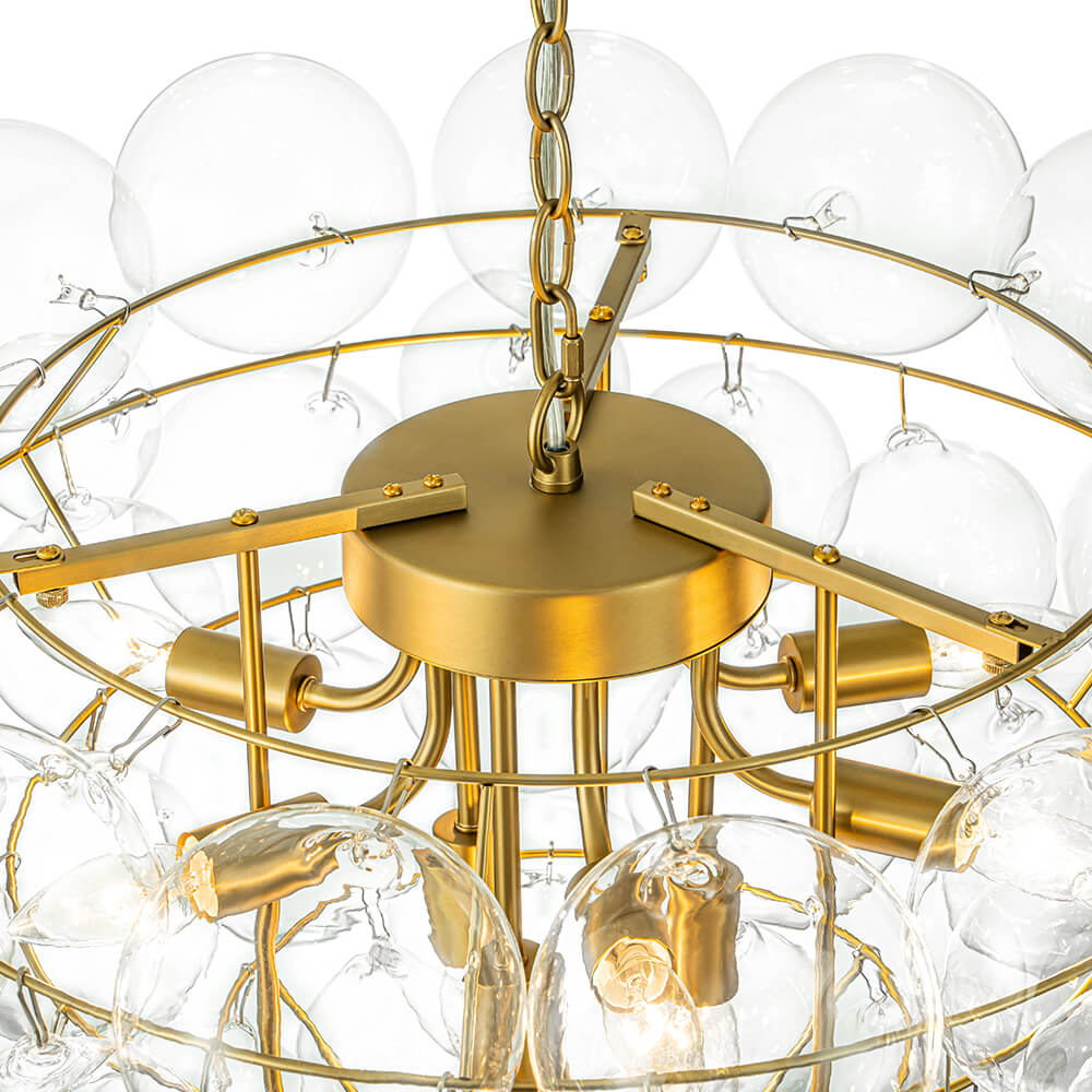 LightfixturesUAE-9-Light Modern Luxury Clear Bubble Grape Cluster Chandelier-Chandeliers-9-Light-