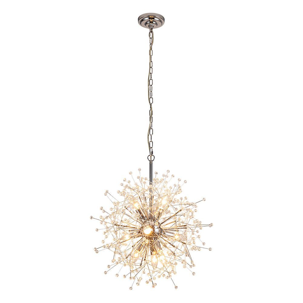 LightfixturesUAE-9-Light Natural Style Dandelion Firework Crystal Glass Sputnik Chandelier-Chandeliers-Chrome-