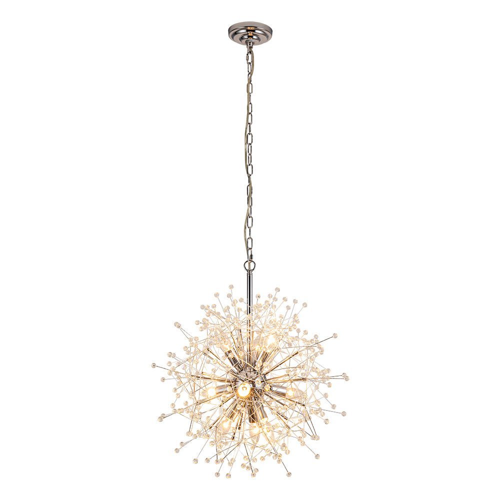 LightfixturesUAE-9-Light Natural Style Dandelion Firework Crystal Glass Sputnik Chandelier-Chandeliers-Chrome-