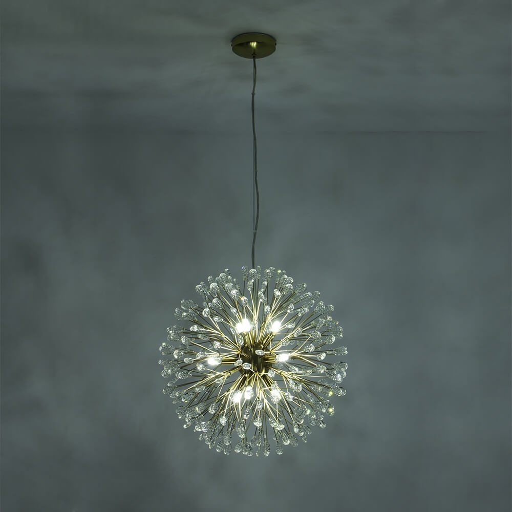 LightfixturesUAE-9-Lights Luxury Bloom Firework Crystal Chandelier-Chandeliers-Chrome-