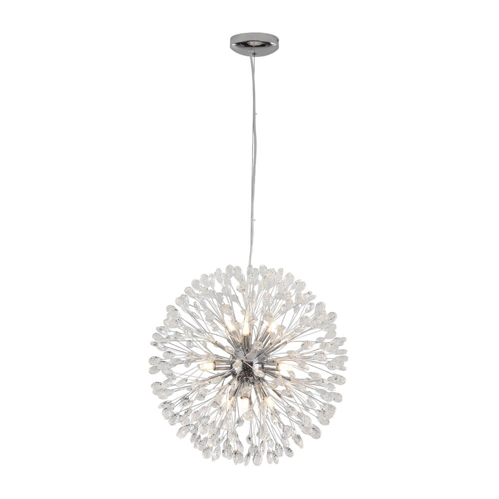 LightfixturesUAE-9-Lights Luxury Bloom Firework Crystal Chandelier-Chandeliers-Chrome-