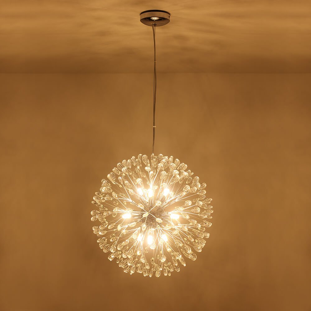 LightfixturesUAE-9-Lights Luxury Bloom Firework Crystal Chandelier-Chandeliers-Chrome-