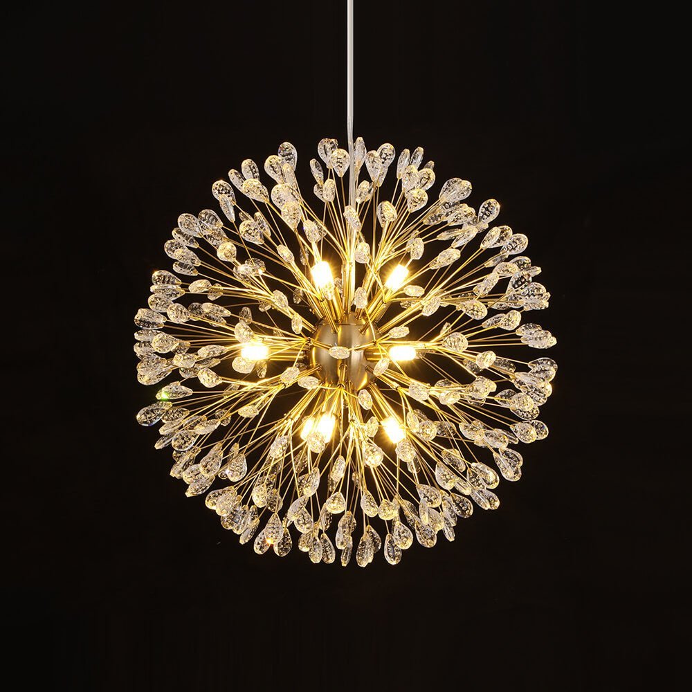 LightfixturesUAE-9-Lights Luxury Bloom Firework Crystal Chandelier-Chandeliers-Chrome-