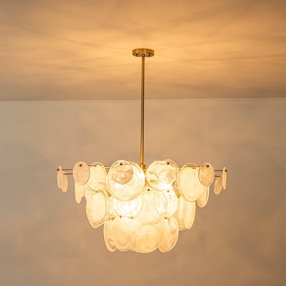 LightfixturesUAE-9/12-Light Modern Luxury Tiered Cloud Glass Chandelier-Chandeliers-12-Light-
