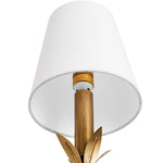 LightfixturesUAE-Antique Gold Leaf Stem Wall Sconce, Vintage Modern Brass Wall Light with Conical Fabric Shade-Wall Lights-Antique Gold-