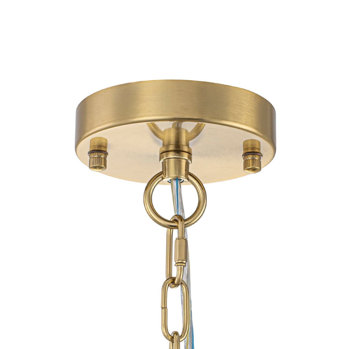 LightfixturesUAE-Bauhaus 5-Light Brass Round Drum Tiered Crystal Chandelier-Chandeliers-Brass-