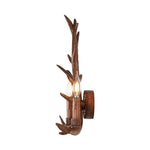 LightfixturesUAE-Country Rustic Deer Antler Two Candle Style Wall Sconce-Wall Lights-Brown-