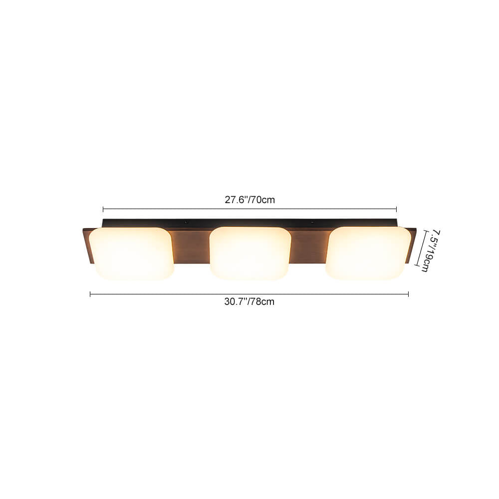 LightfixturesUAE-Dimmable LED 3-Light Minimalist Wood Style Linear Ceiling Light-Ceiling Lights-Walnut-