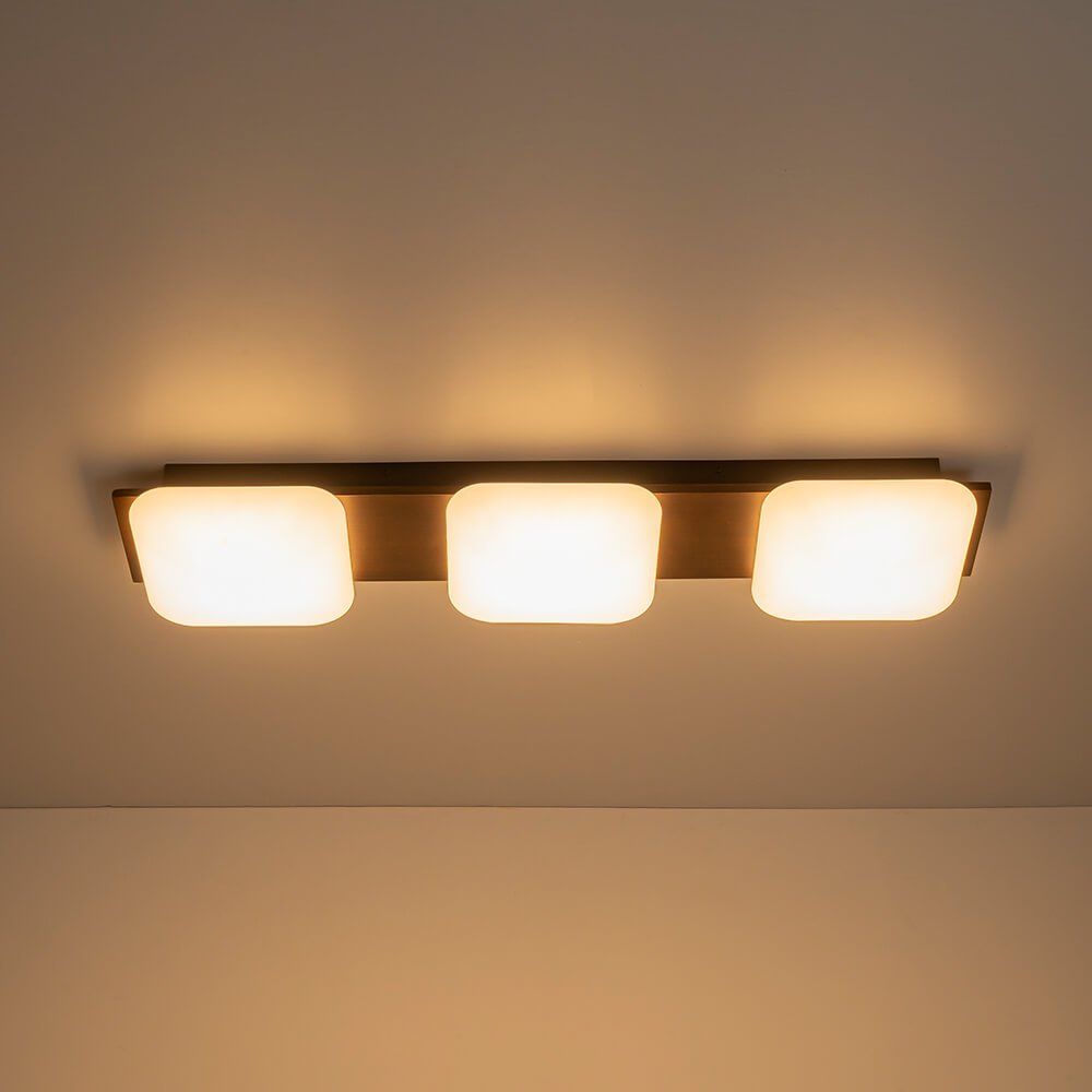 LightfixturesUAE-Dimmable LED 3-Light Minimalist Wood Style Linear Ceiling Light-Ceiling Lights-Walnut-