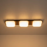 LightfixturesUAE-Dimmable LED 3-Light Minimalist Wood Style Linear Ceiling Light-Ceiling Lights-Walnut-