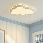 LightfixturesUAE-Dimmable LED Cloud Wood-Color Metal Ceiling Flush Mount For Kids-Ceiling Lights - 