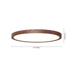 LightfixturesUAE-Dimmable LED Mid-Century Minimalist Walnut Wood Grain Flush Mount-Ceiling Lights-50cm-