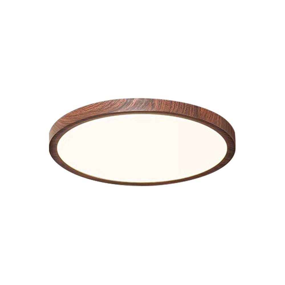 LightfixturesUAE-Dimmable LED Mid-Century Minimalist Walnut Wood Grain Flush Mount-Ceiling Lights-50cm-