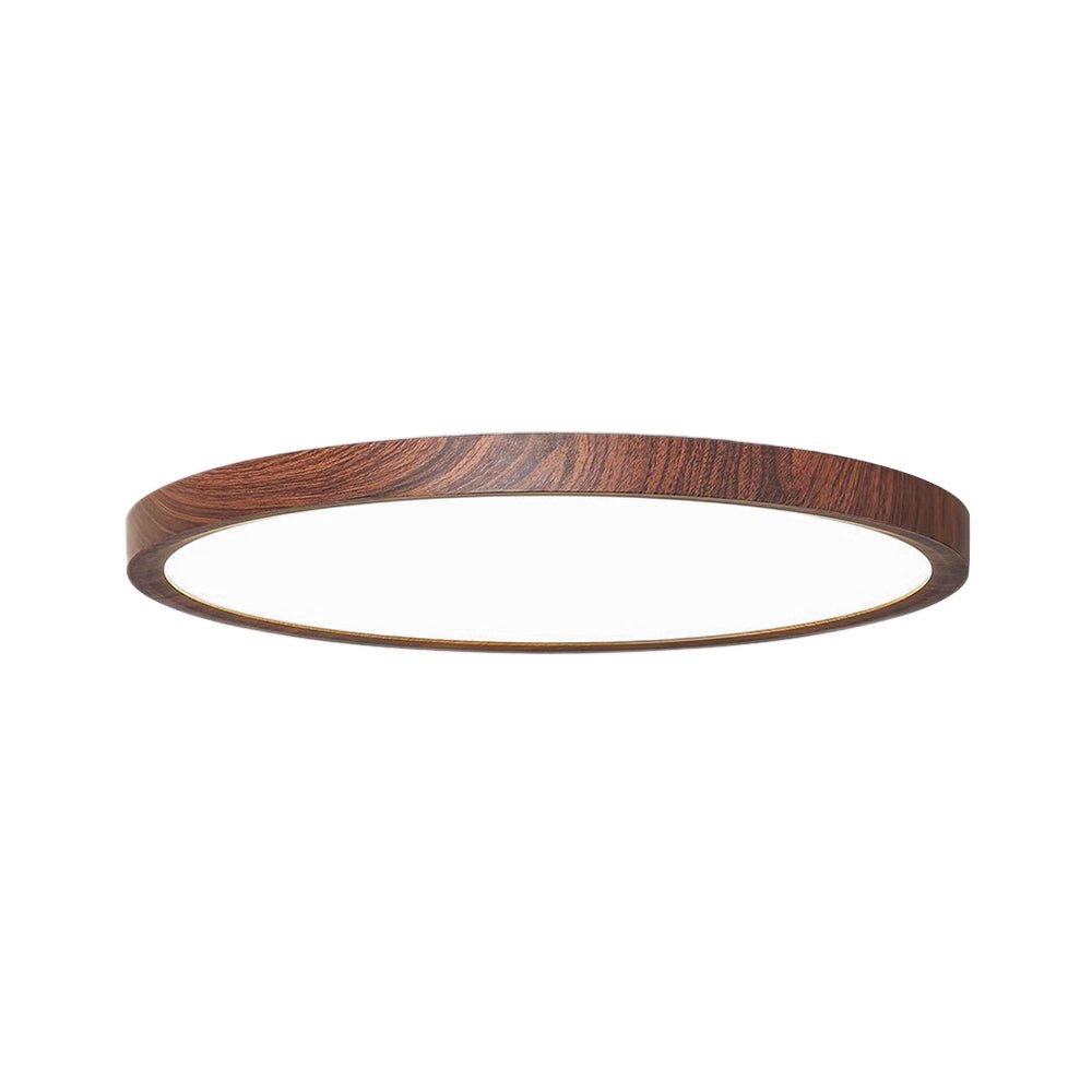 LightfixturesUAE-Dimmable LED Mid-Century Minimalist Walnut Wood Grain Flush Mount-Ceiling Lights-50cm-