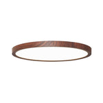LightfixturesUAE-Dimmable LED Mid-Century Minimalist Walnut Wood Grain Flush Mount-Ceiling Lights-50cm-